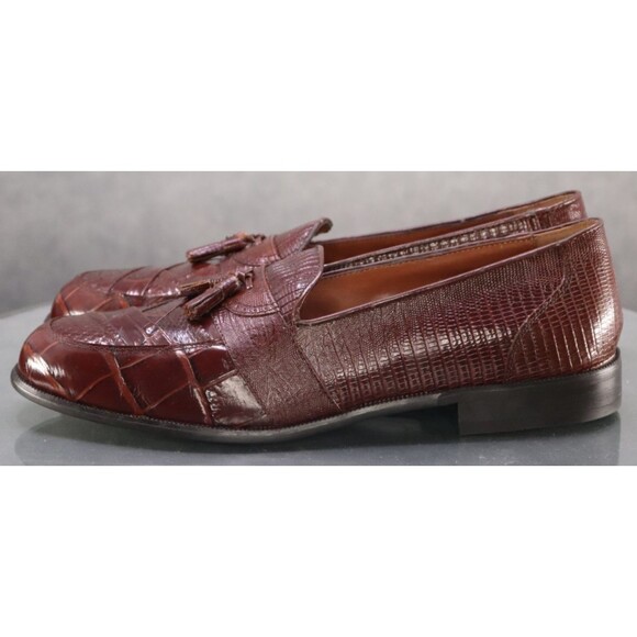 Stacy Adams Men\'s Slip Ons Loafers Shoes Size 13 M Genuine Leather Snake Print main image 8